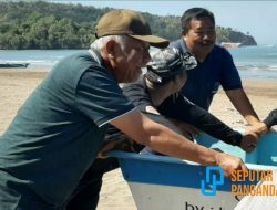 Perahu Nelayan di Pantai Barat Pangandaran Dipindahkan