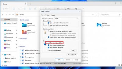 Cara Sembunyikan Recent Files dari Home di File Explorer Windows 11
