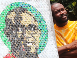 Seniman Nigeria Bikin Potret Wajah dari Sampah